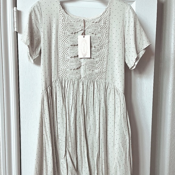 NWT Womens Joyfolie Mia Joy Ally Dress in Ivory XS - Picture 1 of 5